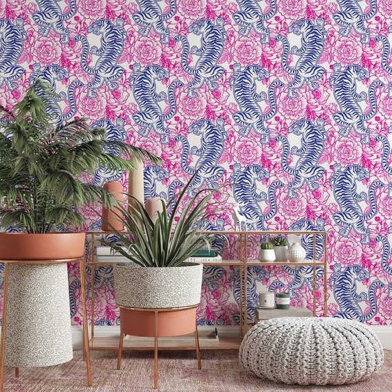 Pink Peel and Stick Wallpaper Removable Wallpaper - Etsy UK