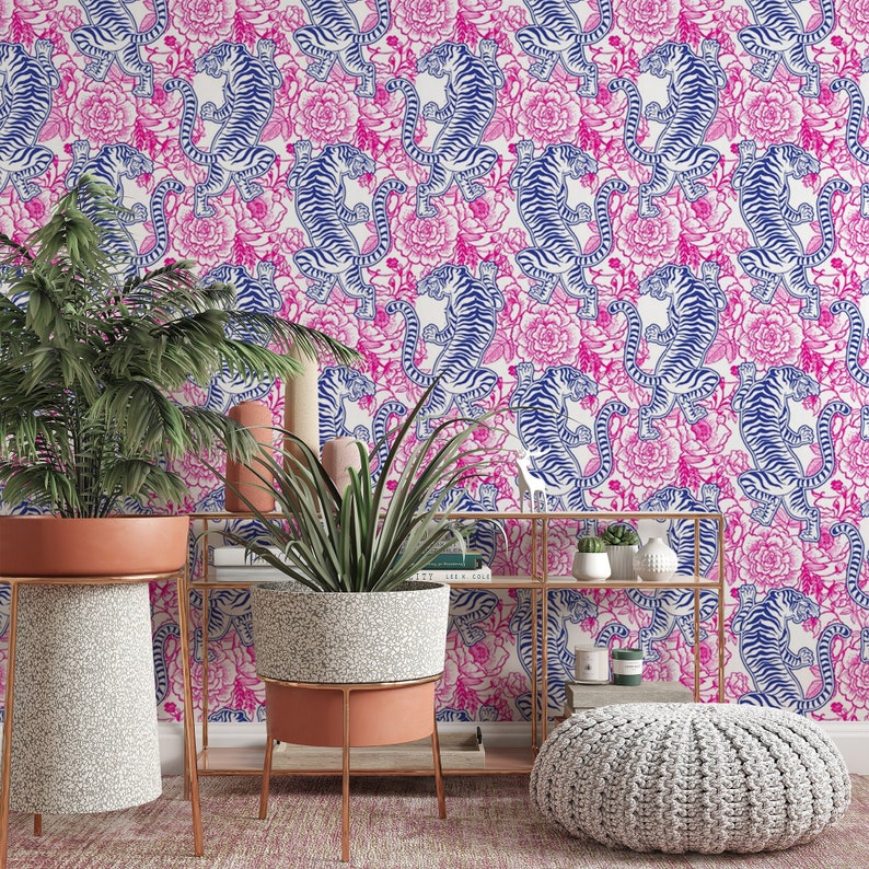 Pink Peel and Stick Wallpaper Removable Wallpaper Etsy UK