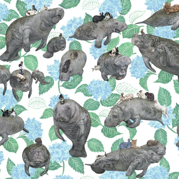 Rabbit Shower Curtain Manatee Shower Curtain Boho Chic Etsy