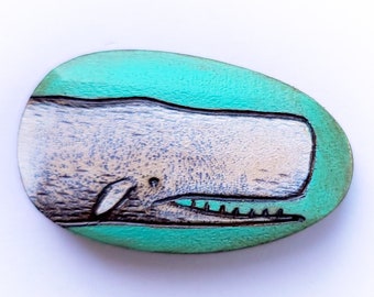 Two Sided Moby Dick White Whale Bead (1 bead)