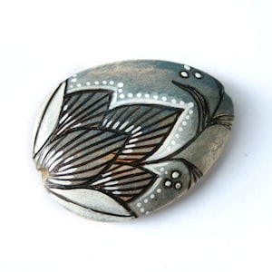 Midnight Lotus Wood Burned Bead