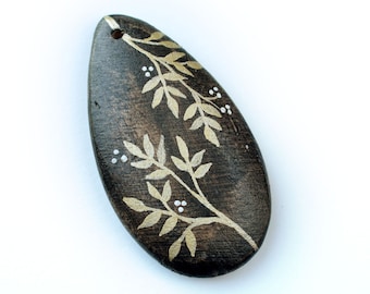 Hand Painted Wood Pendant