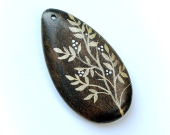 Hand Painted Wood Pendant