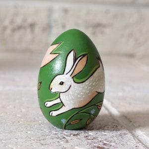 Jumping Bunny Wooden Easter Egg image 1