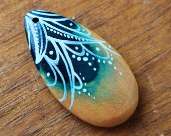 Blue India Ink Dripped Pendant