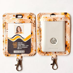 Sunshine Daisy Floral Centegix ID Holder Lanyard: Dual-Card Badge  For School  Centegix Alarm Card