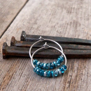 Hypoallergenic Hoop Earrings - Titanium Hoop Earrings - Earrings for Sensitive Ears - Beaded Jewelry