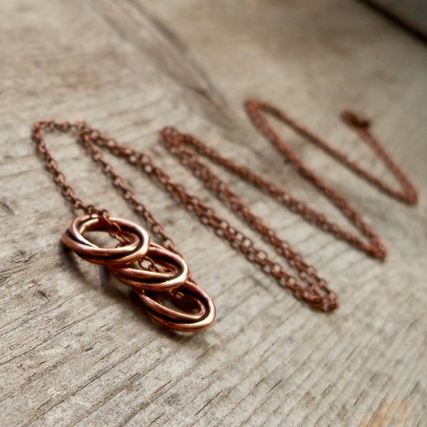 Copper Minimalist Necklace - Layering Necklace - Long Copper Necklace