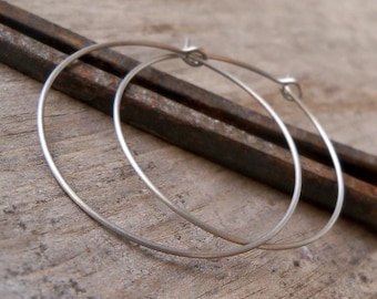 Hoop Earrings - Pure Titanium - Hypoallergenic Hoops - Titanium Earrings - Multiple sizes - Silver Hoops - Earrings for Sensitive Ears