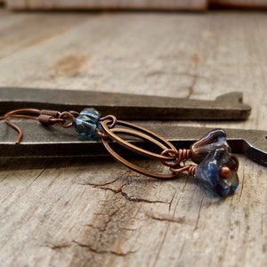 Copper Earrings - Montana Blue Earrings - Copper Jewelry - Boho Jewelry - Bead Earrings