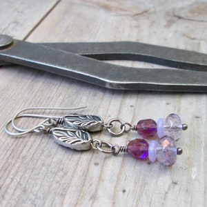 Titanium Dangle Earrings for Sensitive Ears - Boho Earrings - Purple Earrings - Gift for Woman