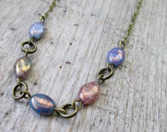 Delicate Minimalist Bead Necklace - Dainty Layering Jewelry - Mixed Maple Series