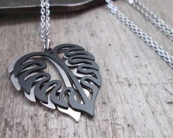 Monstera Leaf Necklace - Stainless Steel Necklace - Hypoallergenic - Gift for Friend