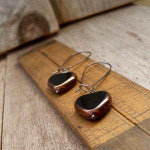 Heart Earrings - Black Earrings - Hypoallergenic Titanium Earrings - Gift for Daughter