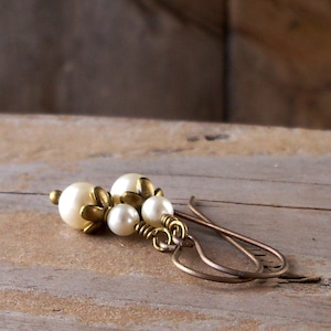 Hypoallergenic Pure Titanium Pearl Earrings - Boho Wedding Bridal Jewelry for Sensitive Ears