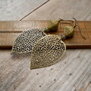 Leaf Earrings - Titanium Hypoallergenic Earrings - Large Lightweight Earrings - Boho Earrings - Gift for Her