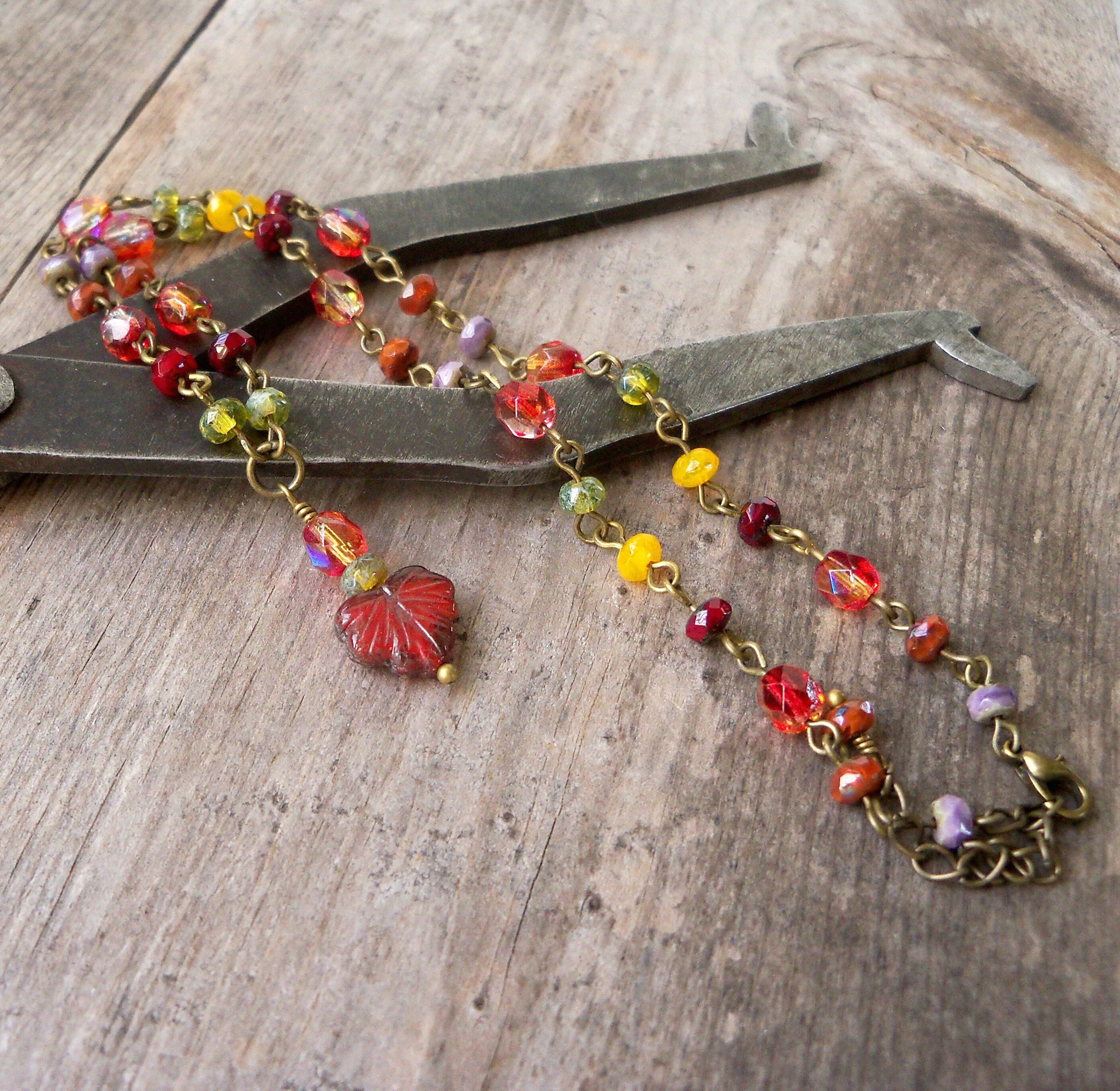 Leaf Necklace Fall Jewelry Autumn Necklace Gift for Etsy
