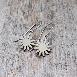 Sun Earrings - Stainless Steel Earrings - Hypoallergenic Titanium Earrings -  Gift for Daughter