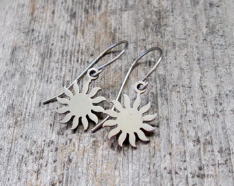 Sun Earrings - Stainless Steel Earrings - Hypoallergenic Titanium Earrings -  Gift for Daughter