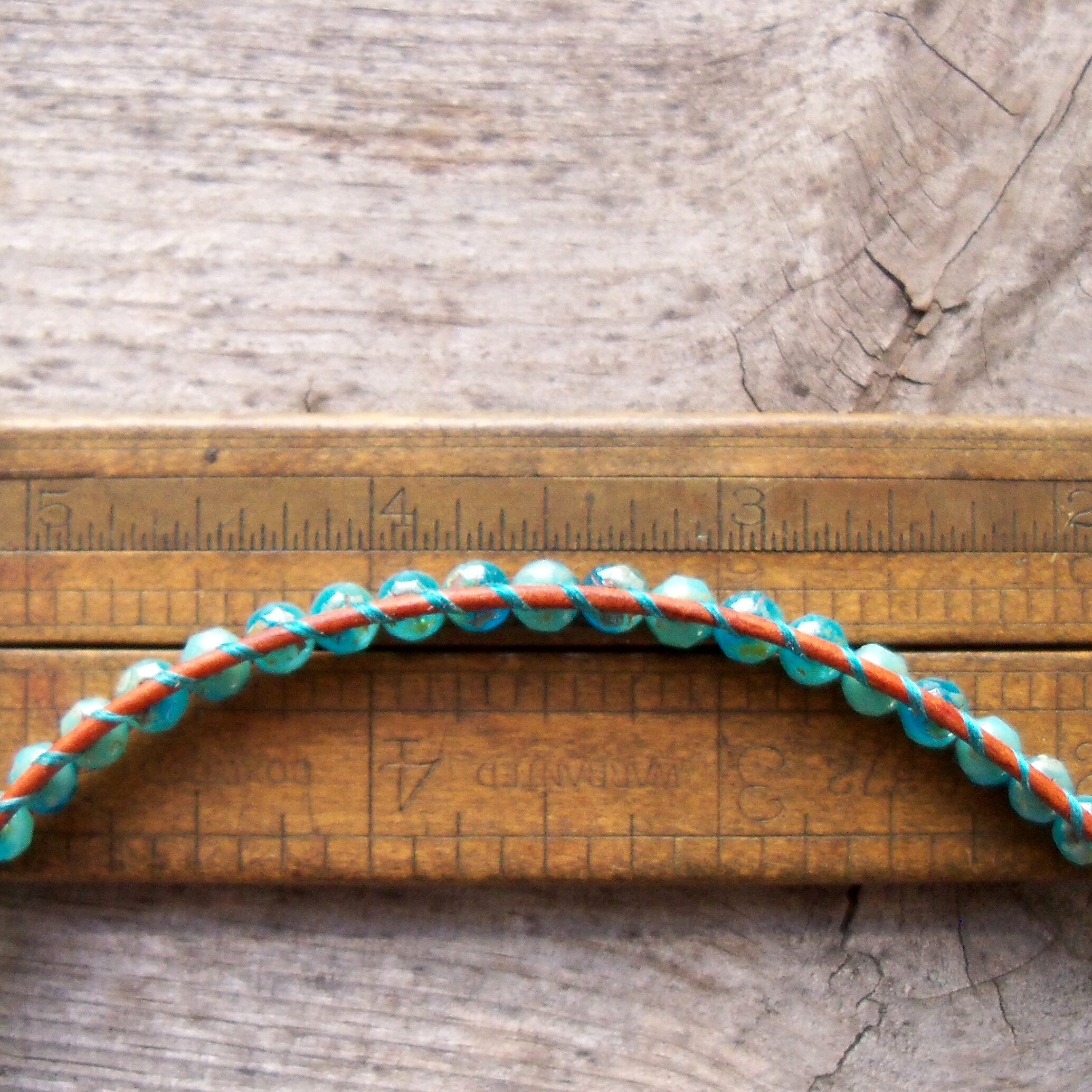 Beaded Leather Wrap Bracelet Boho Beaded Jewelry Turquoise | Etsy