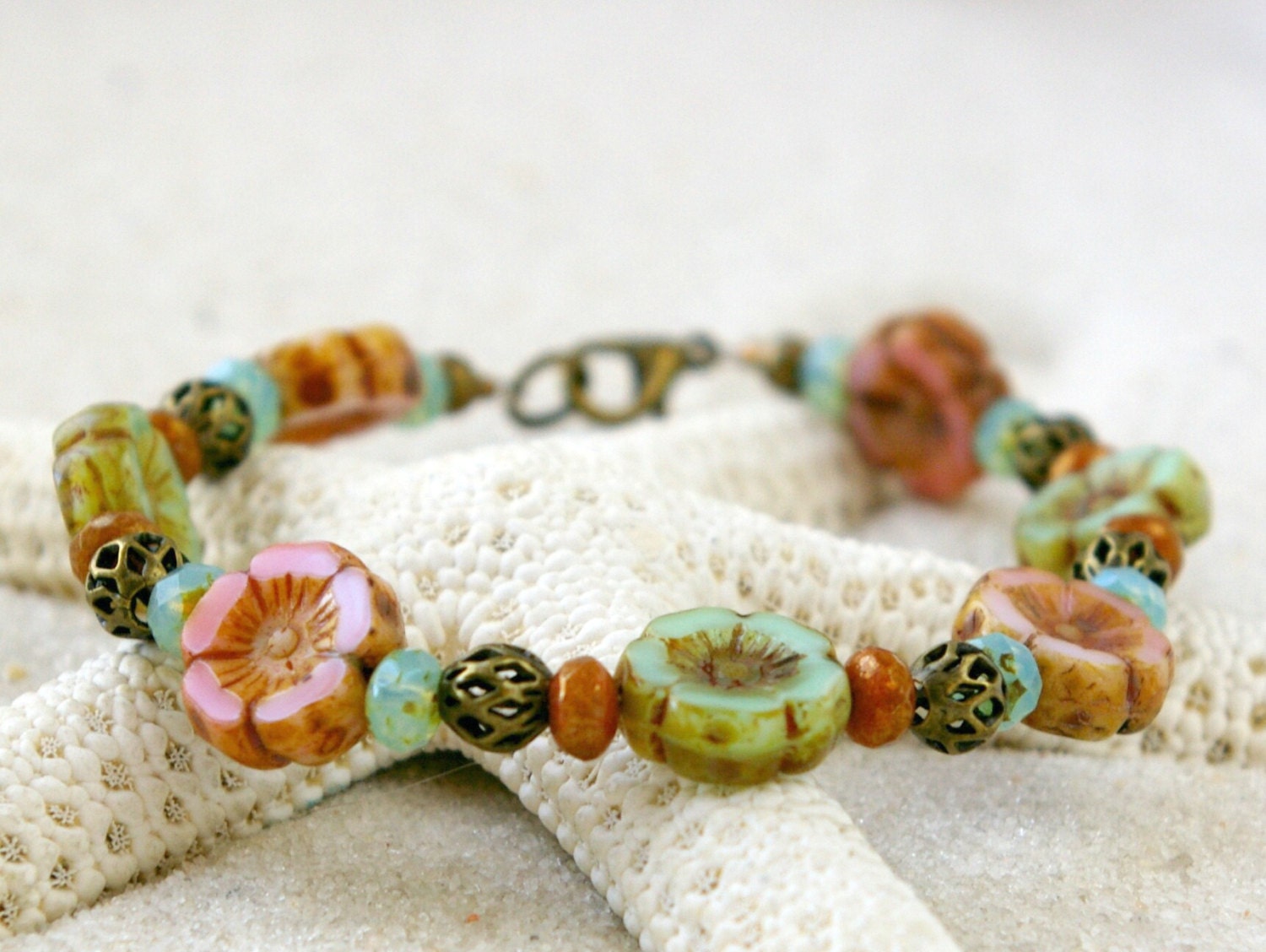 Gift Idea for Mom Victorian Style Handmade Bracelet Beaded | Etsy