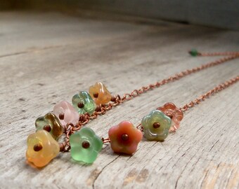 Bell Flower Necklace - Spring Necklace - Copper Jewelry - Gift for Friend - SpringMix Series