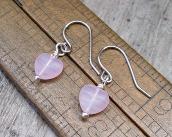 Petite Pink Heart Titanium Earrings for Girls – Hypoallergenic, Sensitive Ears