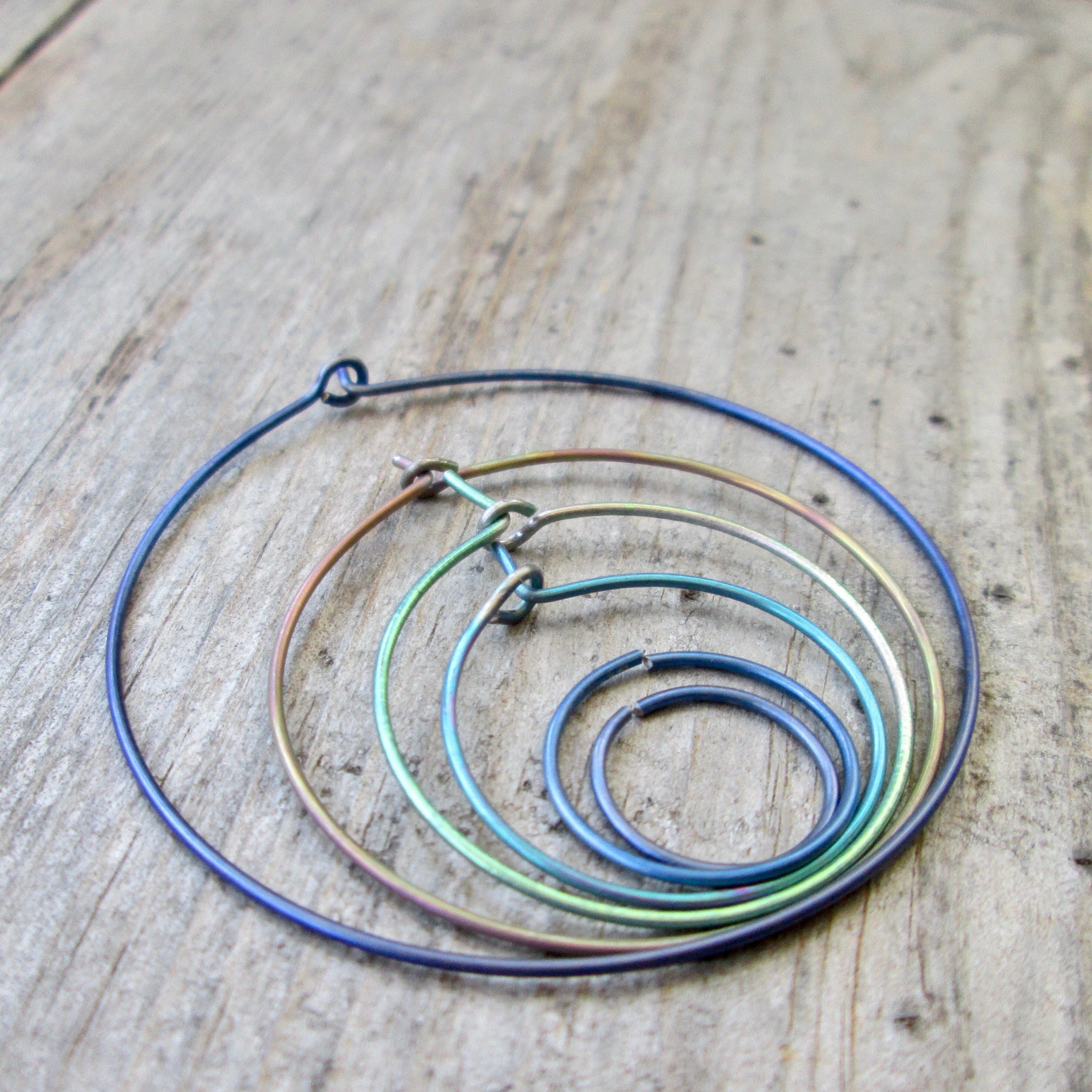 Hypoallergenic Titanium Hoop Earrings - Pure Titanium Earrings - Colored Hoops - Gift For Women