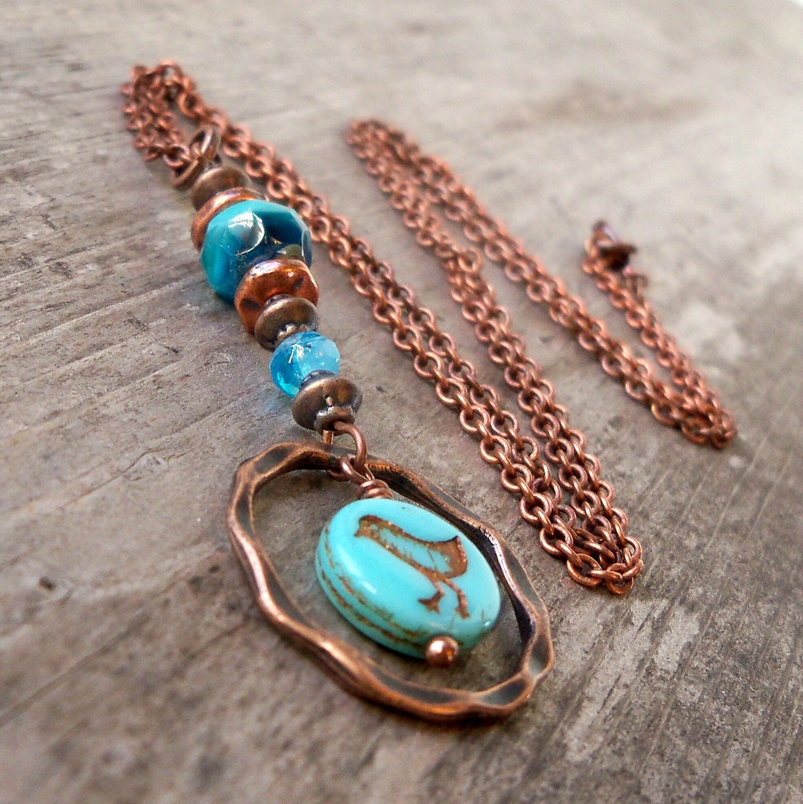 Copper bead necklace Outlet
