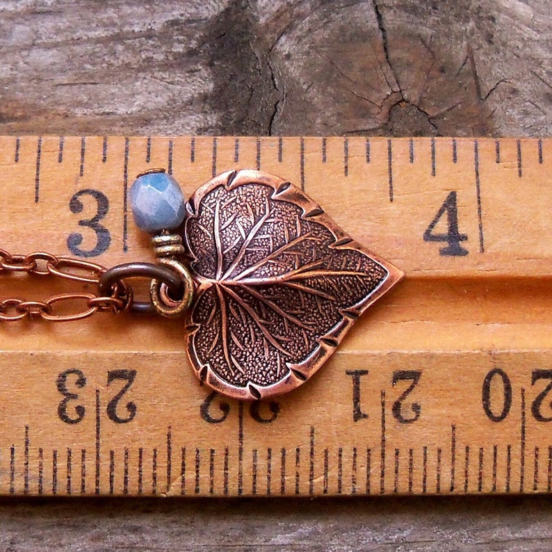 Delicate Leaf Necklace Copper Leaf Necklace Boho Jewelry Etsy