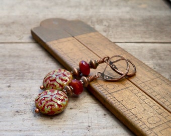 Boho Earrings - Aesthetic Earrings - Copper Earrings - Red Earrings - Timeless Autumn Series