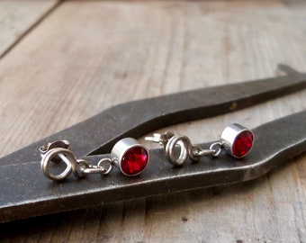 Pure Titanium Birthstone Stud Earrings - Hypoallergenic Child Girl Jewelry Gift for Sensitive Ears