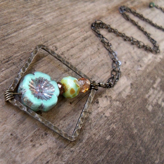 turquoise bohemian necklace pendant necklace boho necklace boho jewelry turquoise necklace bronze pendant necklace bohemian necklace
