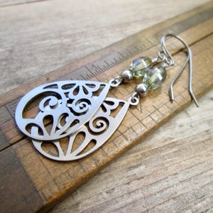 Stainless Steel Dangle Earrings with Titanium Ear Wire - Hypoallergenic Earrings - Gift for Woman