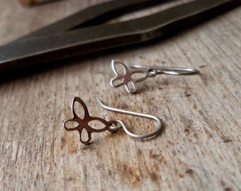 Butterfly Earrings - Stainless Steel Earrings - Hypoallergenic Titanium Earrings - Gift for Girl