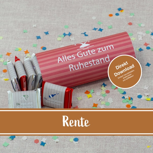 Ritter Sport banderols pension, gifts for retirement, Ritter Sport gift pension, gift, download