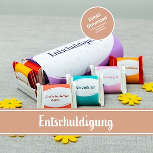 Ritter Sport Banderolen Entschuldigung, Entschuldigungsgeschenk,  Ritter Sport Geschenk Entschuldigung, Entschuldigung, Download