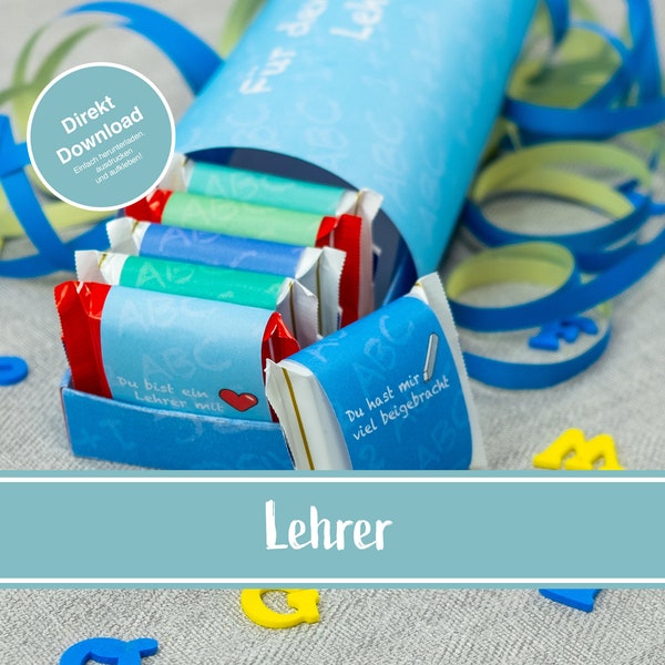 Ritter Sport banderoles teacher, gifts for teachers, Ritter Sport gift teacher, gift, download