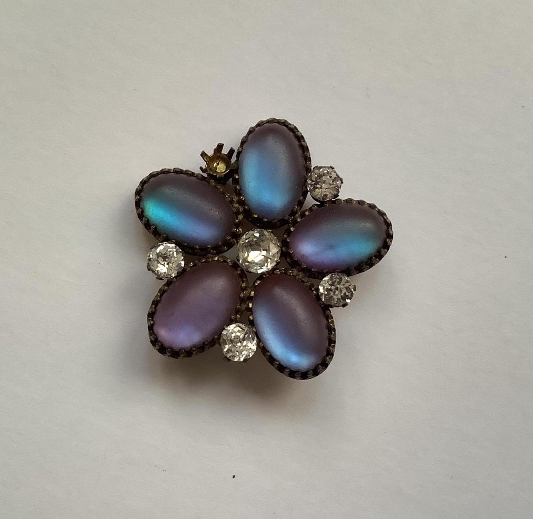 beautiful-saphiret-glass-victorian-posey-brooch-pendant-etsy