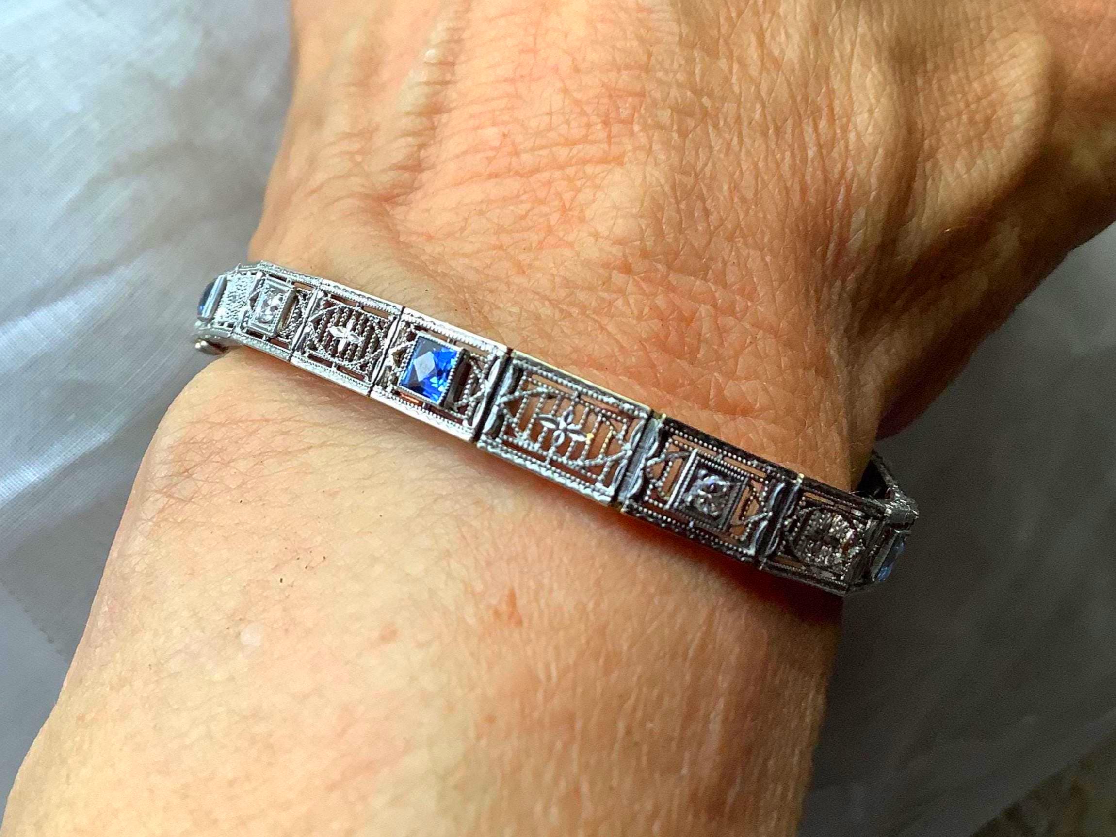 Platinum Filigree Bracelet - Etsy