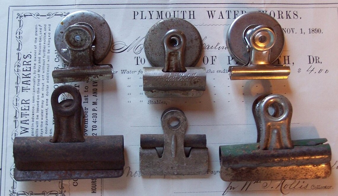 Vintage Bulldog CLIPS Large Paper Clamp Clips RUSTY Etsy