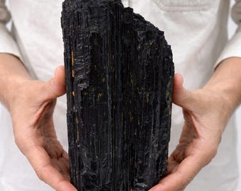 Black Tourmaline Rough Crystal, Raw Tourmaline Stone For Healing, Natural Protection Stones Chunks, Freeform Tourmaline Stone, Gift