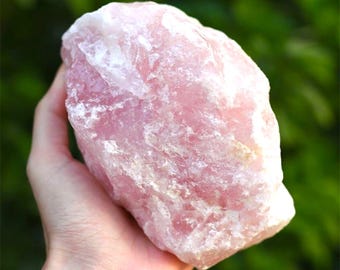 Large Raw Rose Quartz Crystal XL Rough Pink Quartz Chunk Natural Healing Stone Love Energy Centerpiece Mineral Specimen Boho Home Decor gift