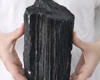 Cristal de turmalina negra en bruto, piedra de turmalina cruda para curación, trozos de piedras de protección natural, piedra de turmalina de forma libre, regalo.