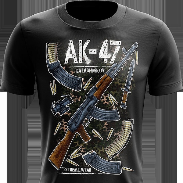 AK-47 Kalashnikov koszulka t-shirt bawełniana XS
