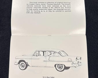 1955, 1956, 1957 Chevy Classic Coloring Book Chevrolet Bel Air 2 Door 4 Door Nomad Convertible Corvette Cameo Carrier Truck 55 56 57 RARE