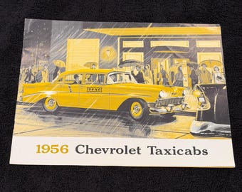 1956 Chevrolet Taxicabs Brochure Chevy Bel Air Vintage Ad ‘56 Original Advertisement Taxi Cab Ephemera