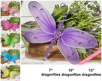 Mesh Dragonfly Home Decorations Nylon Hanging Dragonflies Girls Nursery Room Ceiling Birthday Baby Shower Gift Party Fabric Decor Crystal