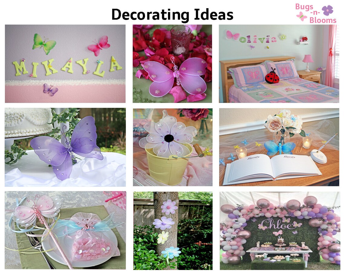 Decoraciones de flores Nylon colgante falso cuarto bebé | Etsy