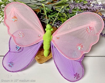 Hanging Butterfly Nylon Decor Kids Girls Butterflies Floral Baby Nursery Bedroom Ceiling Wall Organza Mesh Fabric Pink Purple Green Hailey